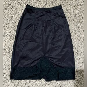 Vogue Black Pencil Skirt with Lace Detail